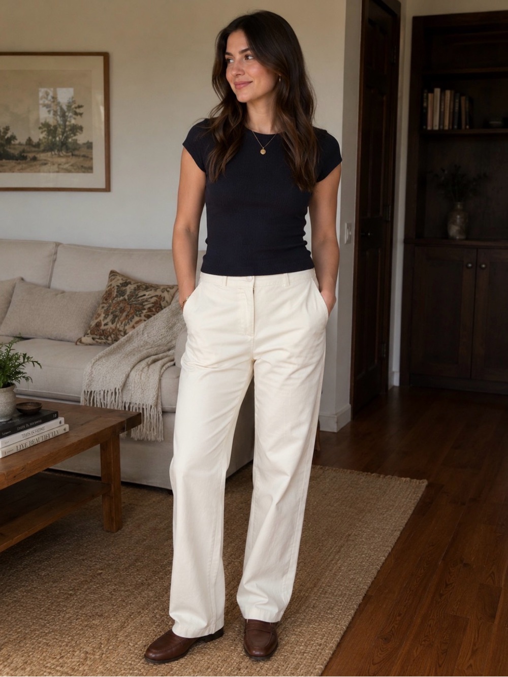La Cabana Cream White Casual Pants